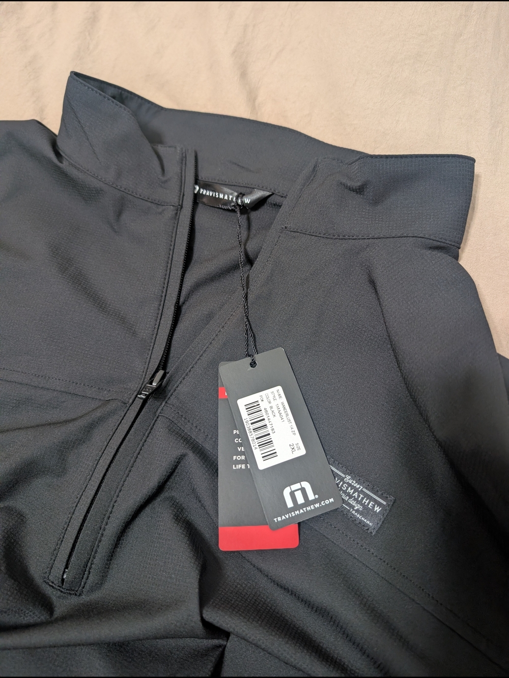 Travis Mathew Black Lightweight Quarter-Zip Shirt Jacket